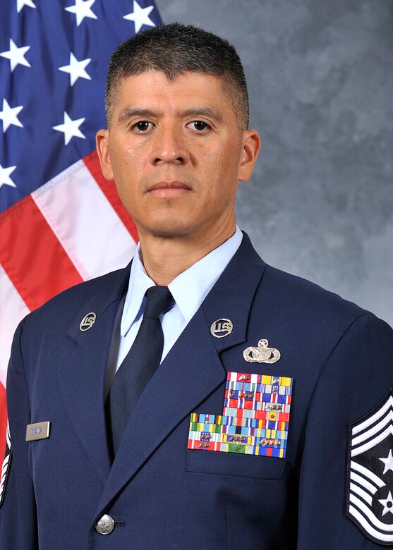 Chief Master Sgt. Benjamin Miranda, 635th Supply Chain Operations Wing, command chief.