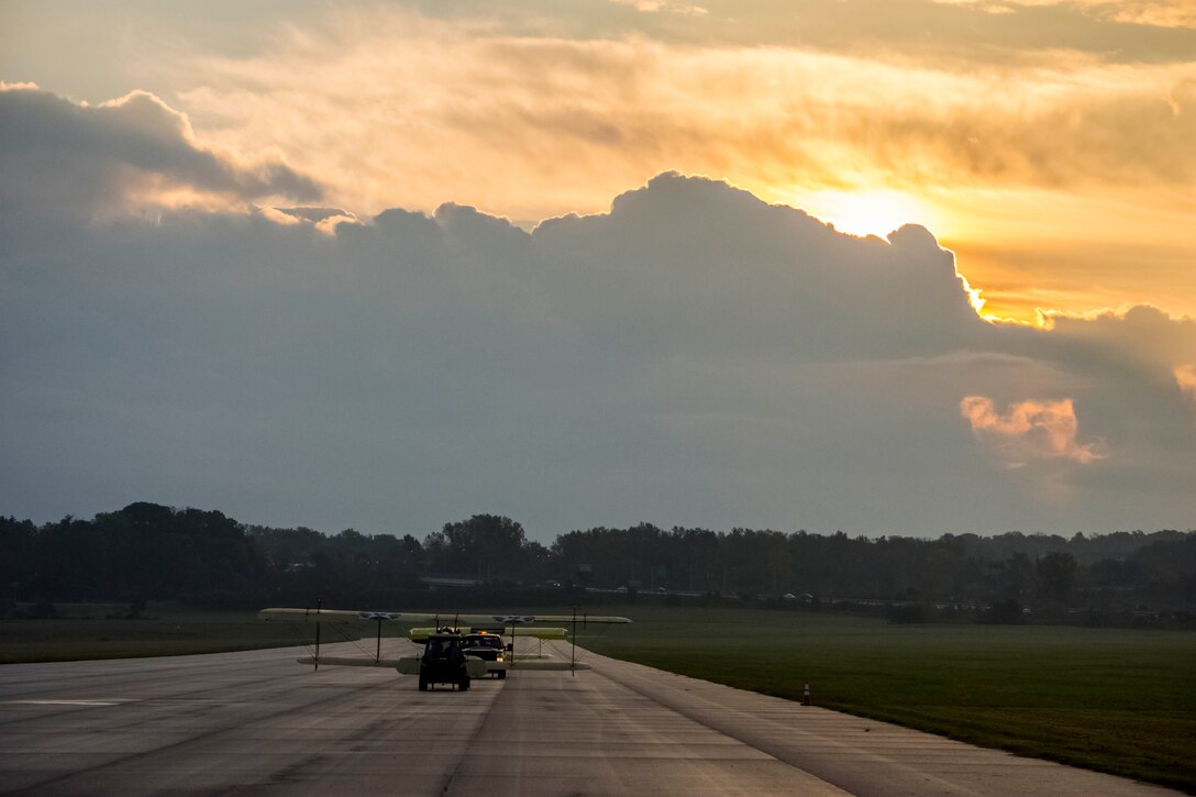 DAYTON, Ohio -- World War I aircraft before taking to the skies during the during the Tenth WWI Dawn Patrol Rendezvous at the National Museum of the U.S. Air Force on Oct. 1-2, 2016. (U.S. Air Force photo by Mike Lent)