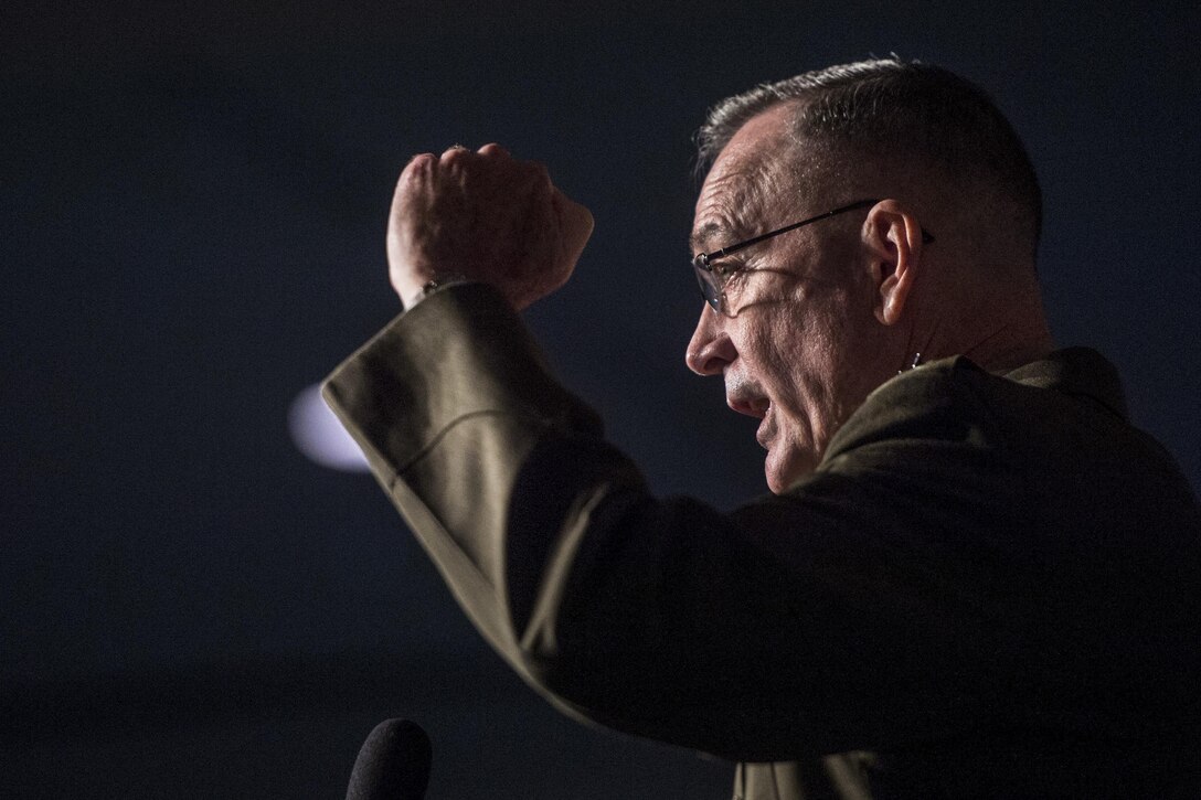 Marine Corps Gen. Joe Dunford, chairman of the Joint Chiefs of Staff, addresses the Association of the U.S. Army’s annual meeting in Washington, D.C., Oct. 5, 2016. DoD photo by Navy Petty Officer 2nd Class Dominique A. Pineiro