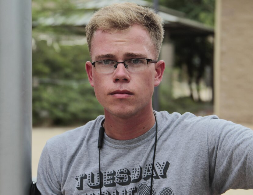 Lance Cpl. Logan Winterstein, marksmanship instructor, Marksmanship Training Unit, enjoys competing in golf tournaments and playing tennis. His goal is to finish his degree in computer science at University of Nebraska Omaha. His favorite billet as a Marine, is coaching on the rifle range. (Official Marine Corps photo by Cpl. Connor Hancock/Released)
