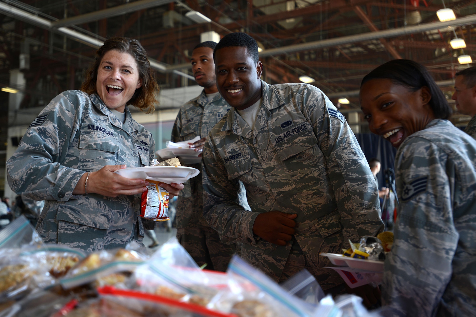 U.S. Airmen attend a Military Appreciation Picnic at Shaw Air Force Base, S.C., Sept. 30, 2016. The picnic, hosted by the Sumter Chamber of Commerce and SAFE Federal Credit Union, was free for all active duty service members of Team Shaw. (U.S. Air Force photo by Airman 1st Class Kelsey Tucker)