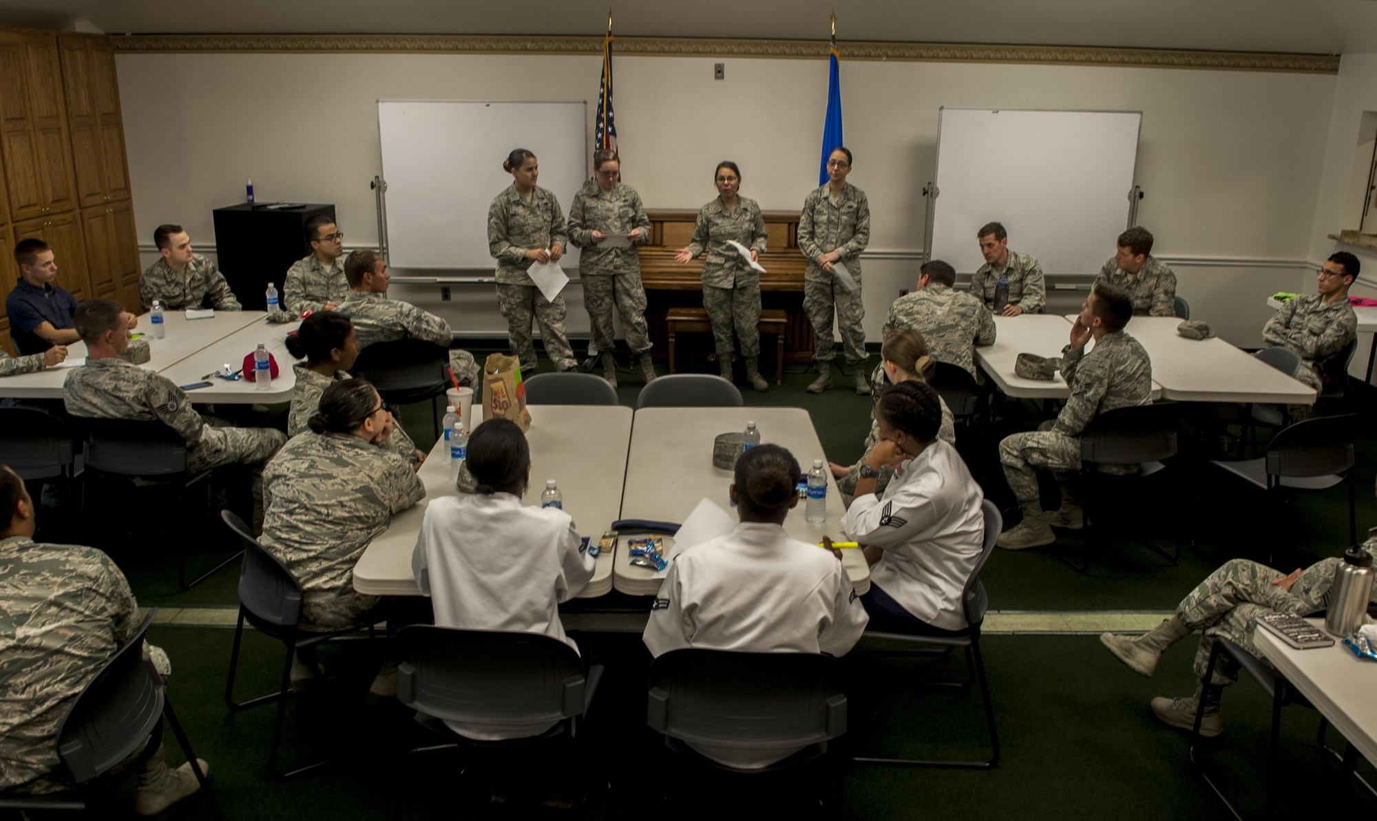 Air Commandos with the Hurlburt Airman’s Voice meet for their monthly meeting at Hurlburt Field, Fla. Sept 27, 2016. The purpose of HAV is to be an organization that advocates for Airmen, E-4 and below, to ensure Airmen’s needs are met. 