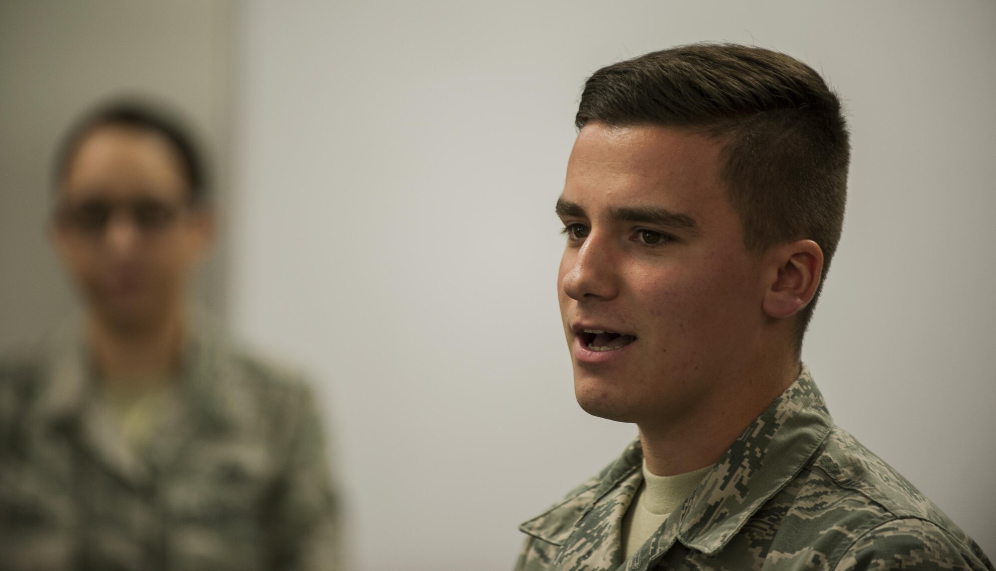 Airman 1st Class Sabryn Goodrich, a material management journeyman with the 1st Special Operations Logistics Readiness Squadron gives a briefing to Air Commandos in the Hurlburt Airman’s Voice meeting on the fitness club at Hurlburt Field, Fla. Sept 27, 2016. The fitness club is one of the clubs hosted by the HAV to gather Airmen with the same interest of staying physically fit, network and exercise together. 