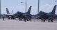 Sailors marshal eight F-16 Fighting Falcons from Homestead Air Reserve Base, Fla., Oct. 5, 2016 at Naval Air Station Fort Worth Joint Reserve Base, Texas. Twelve aircraft relocated here due to Hurricane Matthew's anticipated landfall. The base serves as a safe haven for military aircraft that are in the path of the hurricane. (U.S. Air Force photo by Tech. Sgt. Melissa Harvey)