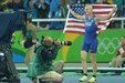 Army Reserve 2nd Lt. Sam Kendricks, of Oxford, Miss., wins the bronze medal in the men’s pole vault at the 2016 Olympic Games in Rio de Janeiro, Aug. 15, 2016. Army photo by Tim Hipps