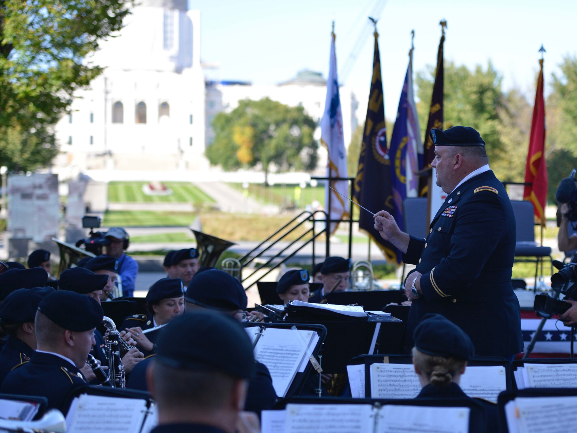 The 34th Infantry Division Concert Band performs at the Minnesota Medal of Honor Memorial groundbreaking ceremony Oct. 3.
