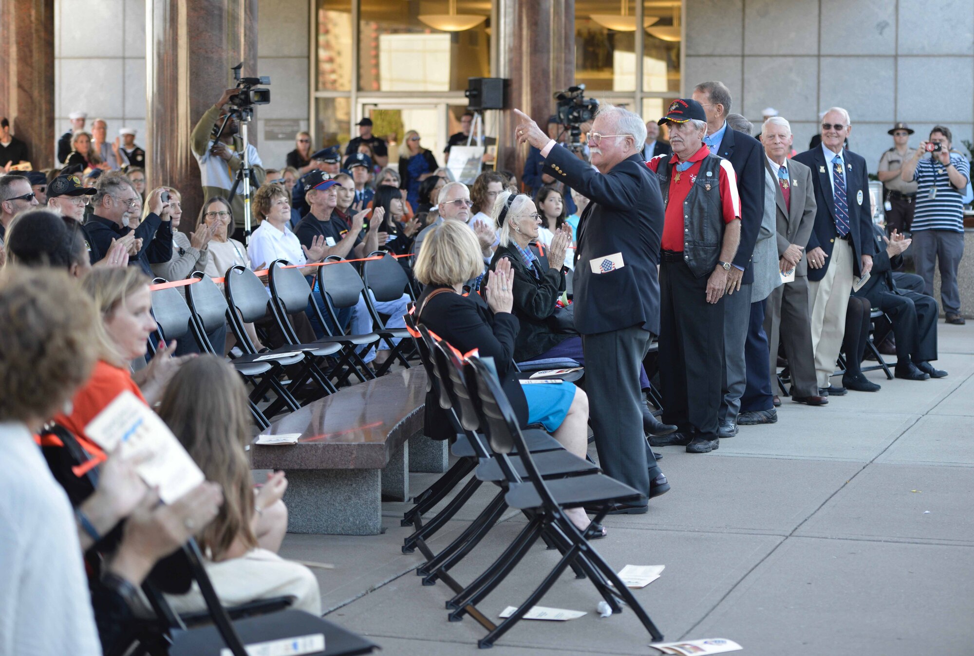 Medal of Honor recipients are introduced at the Minnesota Medal of Honor Memorial groundbreaking ceremony Oct. 3.