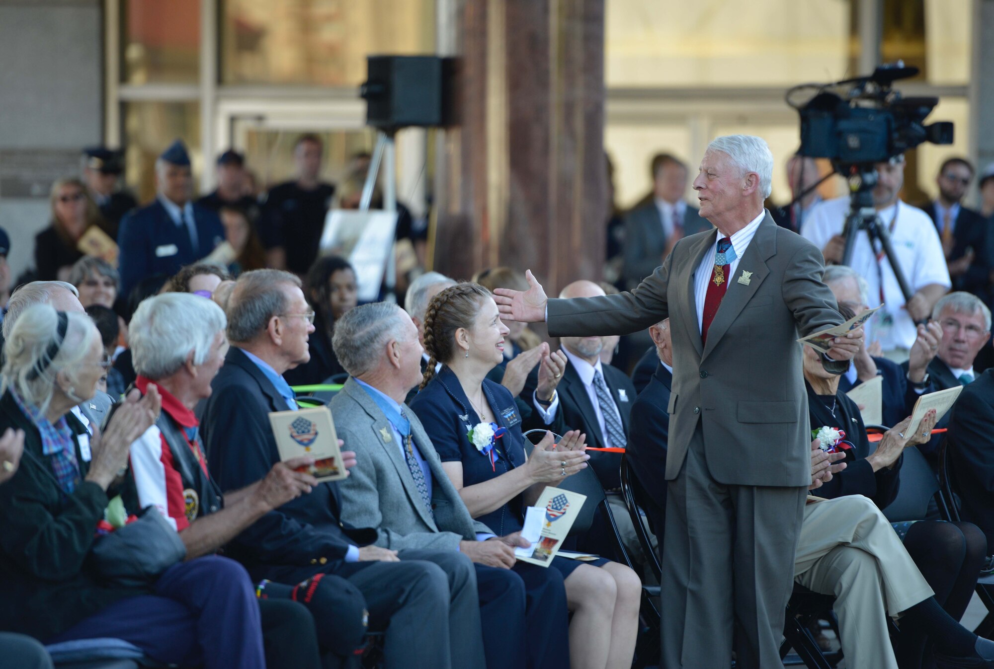 Medal of Honor recipients are introduced at the Minnesota Medal of Honor Memorial groundbreaking ceremony Oct. 3.