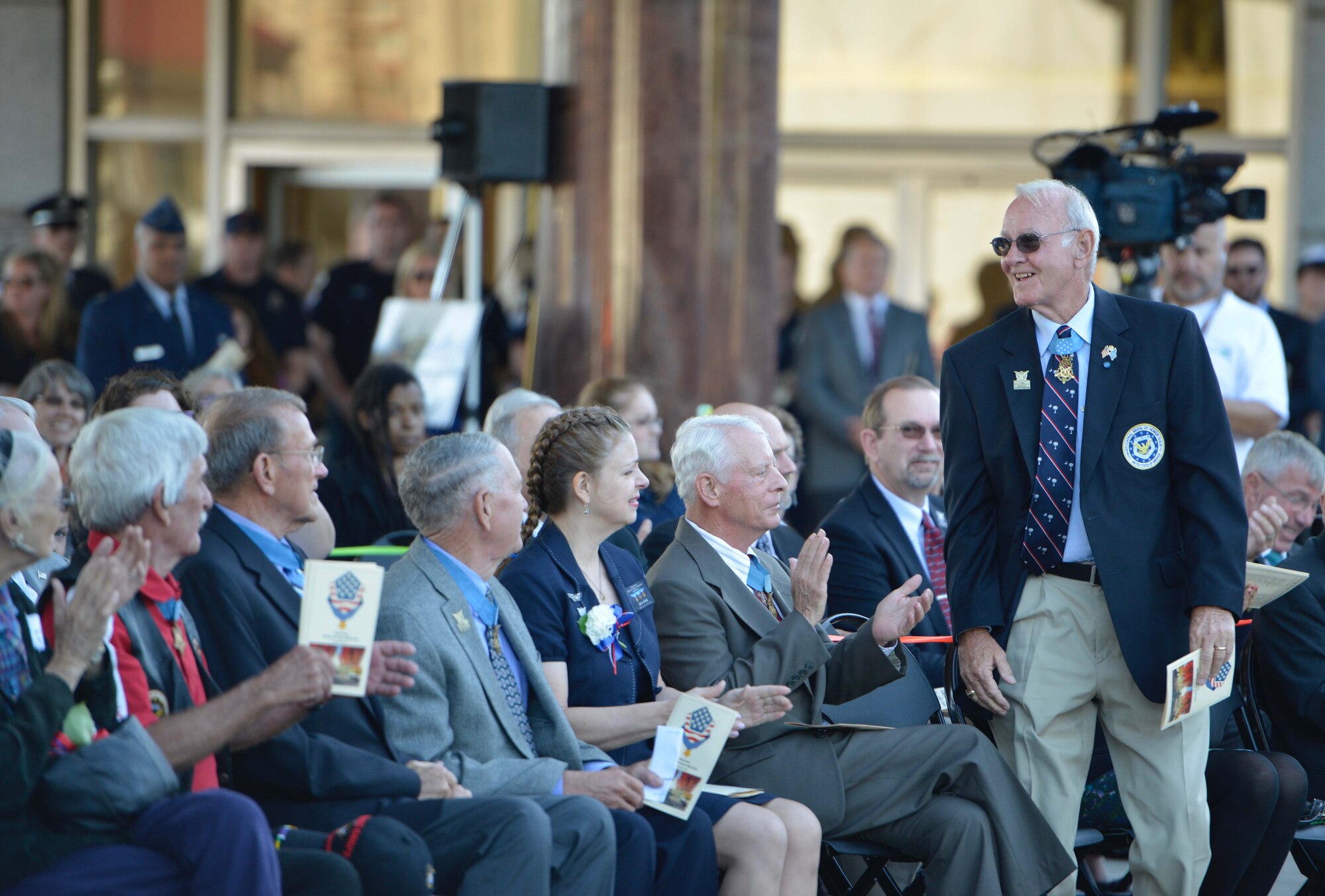 Medal of Honor recipients are welcomed to the Minnesota Medal of Honor Memorial groundbreaking ceremony Oct. 3.