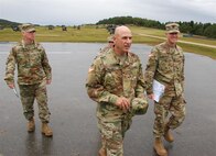 U.S. Army Brig. Gen. Mark Malanka, center, of the 40th Infantry Division, joins his staff in touring aviation facilities during the Allied Spirit V exercise Oct. 1, 2016, at the 7th Army Training Command's Hohenfels Training Center, Germany. More than 60 soldiers from the California Army National Guard's 40th Infantry Division are serving as the Higher Control (HICON) during Exercise Allied Spirit V through mid-October 2016. The soldiers are providing direction and expertise to military units from 8 NATO nations, including several U.S. active duty and reserve component personnel. The U.S. Army Europe training involves more than 2,500 participants working to strengthen tactical interoperability and test secure communications between NATO members and partner nations. 