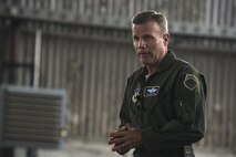 Gen. Tod D. Wolters, U.S. Air Forces in Europe and Air Forces Africa commander, talks about his priorities during an all call at Hangar One on Spangdahlem Air Base, Germany, Oct. 6, 2016.
This visit represented his first time at Spangdahlem Air Base since assuming command in August 2016. (U.S. Air Force photo by Staff Sgt. Jonathan Snyder)
