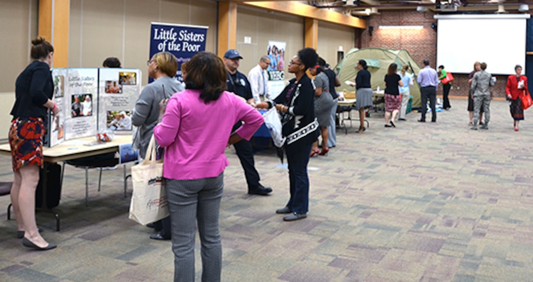 The annual Combined Federal Campaign kick off was held in the Lotts Conference Center on Defense Supply Center Richmond, Virginia, Oct. 4, 2016. Several local charities set up displays and talked to and answered questions from employees about their charities and how they can help. 