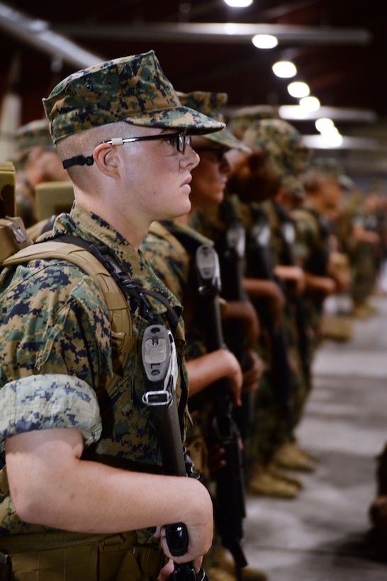 More than 6,000 recruits from Marine Corps Recruit Depot Parris Island, S.C., evacuate from the training depot Oct. 4-5 via commercial buses to avoid inclement weather from Hurricane Matthew. 