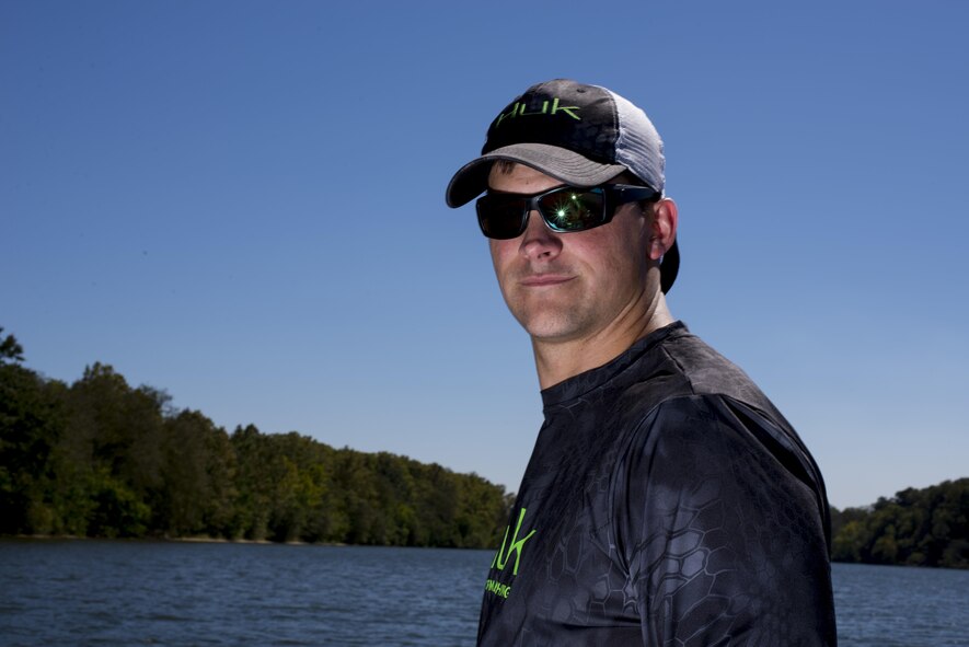 Staff Sgt. Alex Stojadinovic fishes on the Alabama River, Sept. 29, 2016. The Holm Center finance troop uses fished as an outlet to keep his mind calm. (U.S. Air Force photo by Senior Airman William Blankenship)
