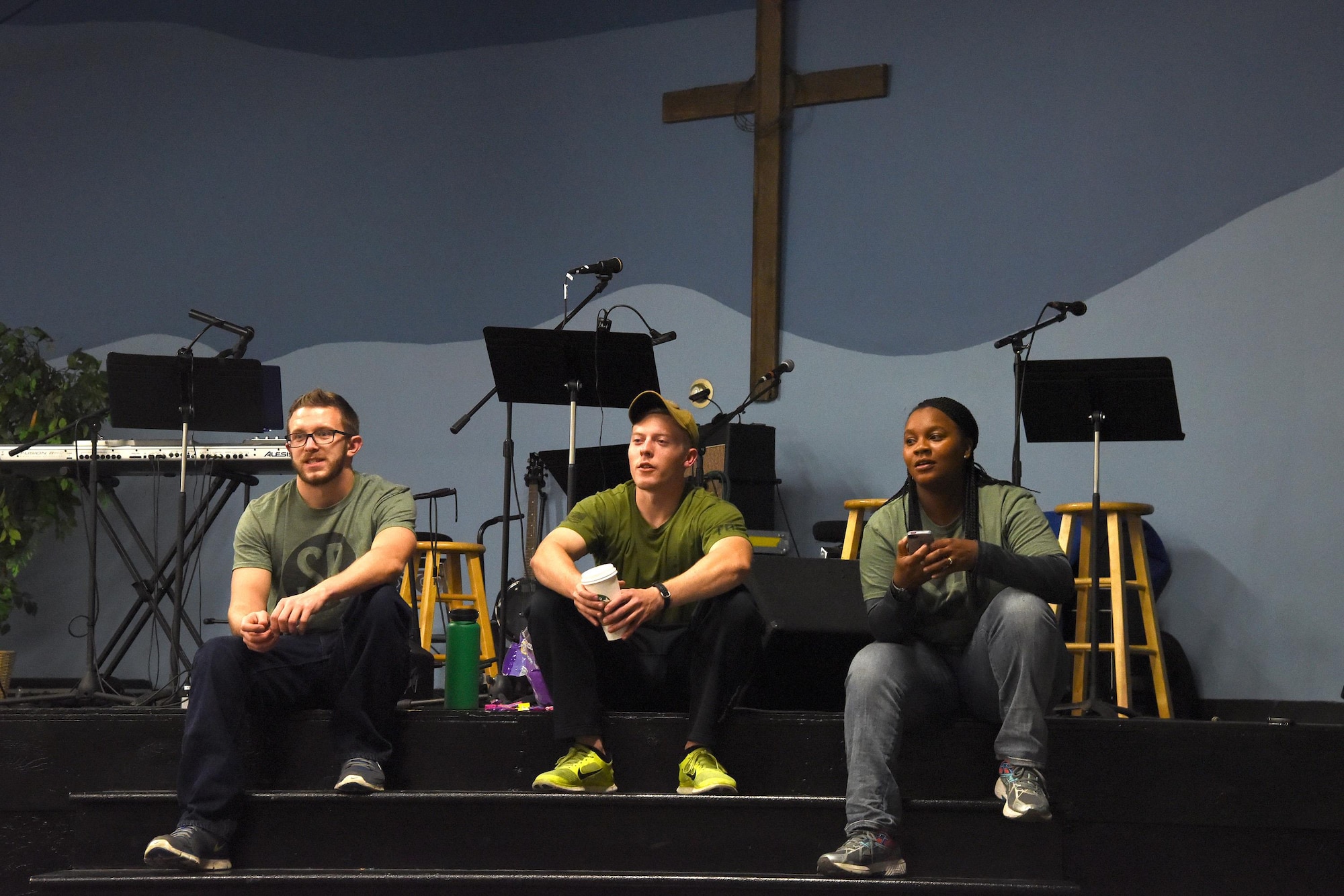 Capt. Brittany Rhanes, right, 341st Operations Support Squadron intercontinental ballistic missile emergency war order planner and youth leader, teaches bible study Oct. 5, 2016 at Solid Rock Bible Church in Great Falls, Mont. (U.S. Air Force photo/Senior Airman Jaeda Tookes)