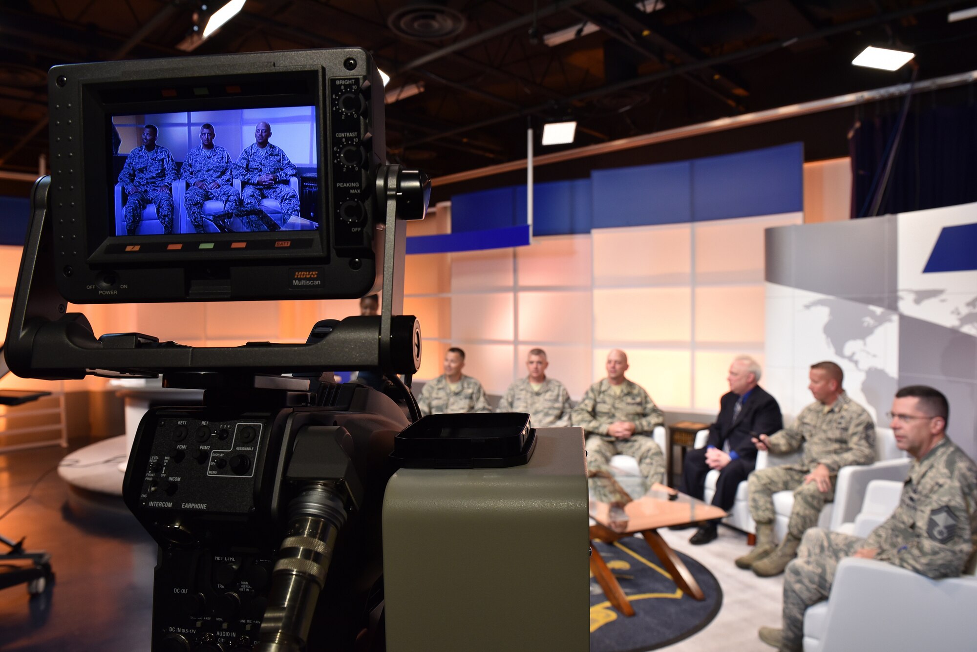 A contracting working group for the Air National Guard hosts a live, nationwide question-and-answer session, Oct. 6, 2016, with the field from the TEC TV studios at the IG. Brown Training and Education Center on McGhee Tyson Air National Guard Base in Louisville, Tenn. The subject matter experts addressed current information and issues in contracting. (U.S. Air National Guard photo by Master Sgt. Mike R. Smith)

