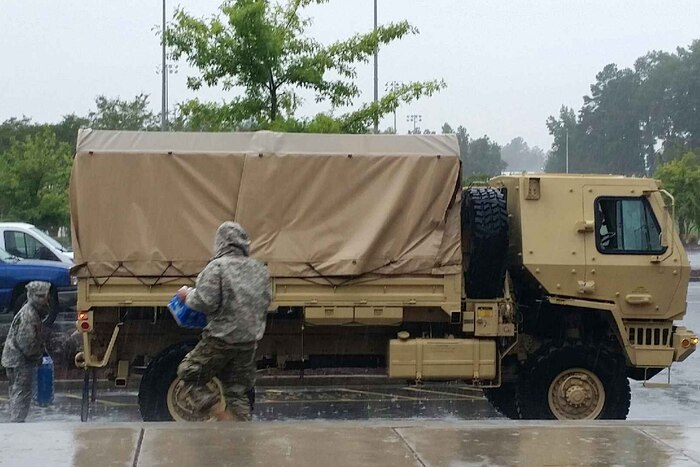 South Carolina National Guardsmen assist in Hurricane Matthew response efforts in Conway, S.C., Oct. 8, 2016. Army photo by 2nd Lt. Tracci Dorgan