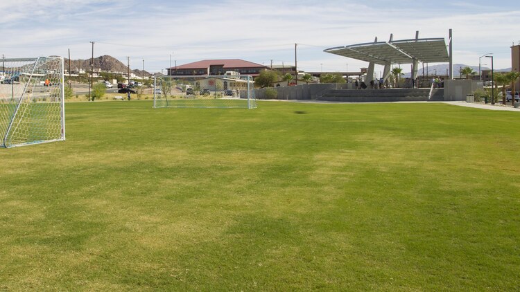 The amphitheater at Victory Park is seen, following the park’s official ribbon-cutting ceremony aboard Marine Corps Air Ground Combat Center, Twentynine Palms, Calif., Oct. 5, 2016. (Official Marine Corps photo by Cpl. Connor Hancock/Released)