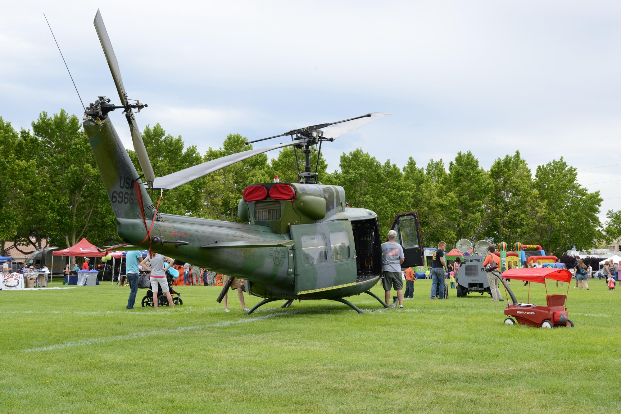 As part of the festival, there will be an HH-60 Pave Hawk helicopter static display and a Security Forces display. Kirtland hosted a number of events this year to celebrate the base’s 75th anniversary. The year-long celebration is culminating in a massive All-American Festival set for Oct. 21 at Harden Field. (Photo by Jamie Burnett)