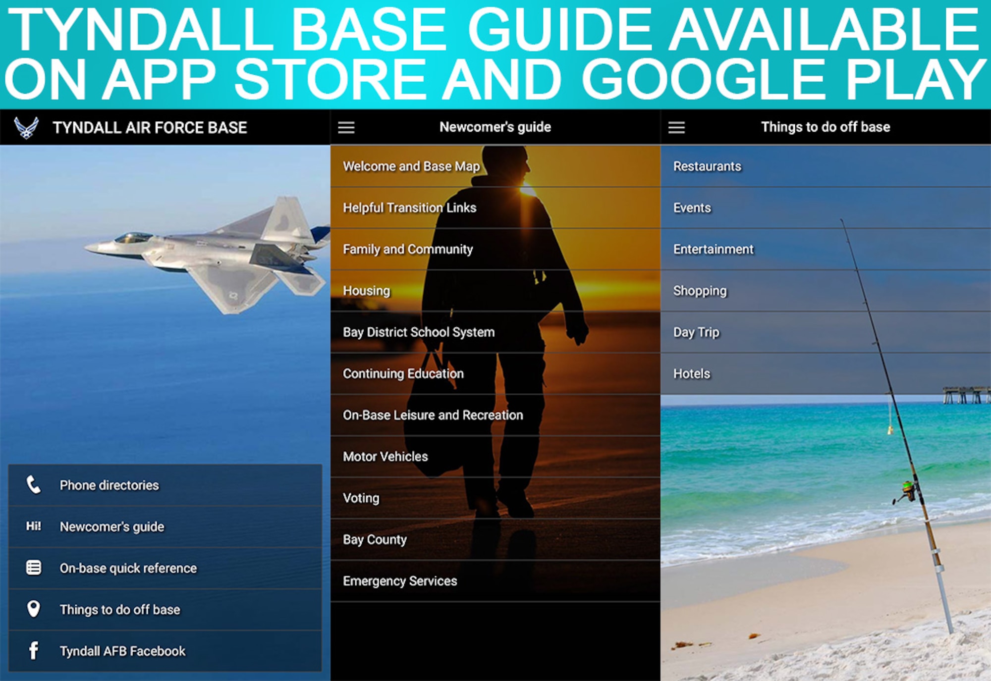 The Tyndall Base Guide is available on the Apple App Store and Google Play.