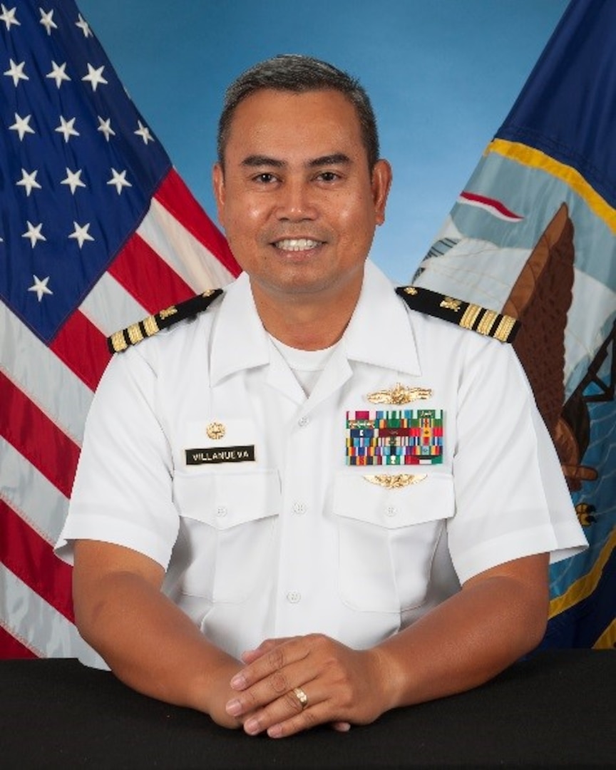 Navy Cmdr. Nolasco Villanueva assumed command of Defense Logistics Agency Distribution Yokosuka, Japan, in a ceremony on October 14.  