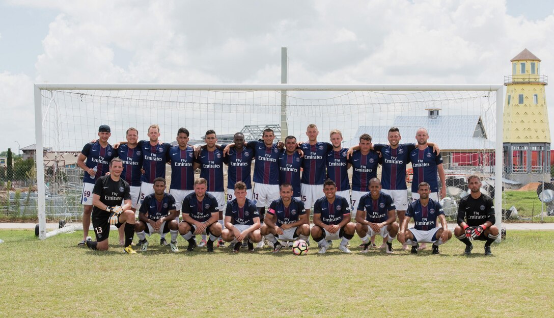 Members of the Dyess Varsity soccer team pose for a group photo in San Antonio, Texas, Sept. 5, 2016. The team competed in the Defender’s National Military Soccer Tournament, an annual soccer competition held at the South Texas Area Regional Soccer Complex of San Antonio. (Courtesy photo by Patricia Moreno)
