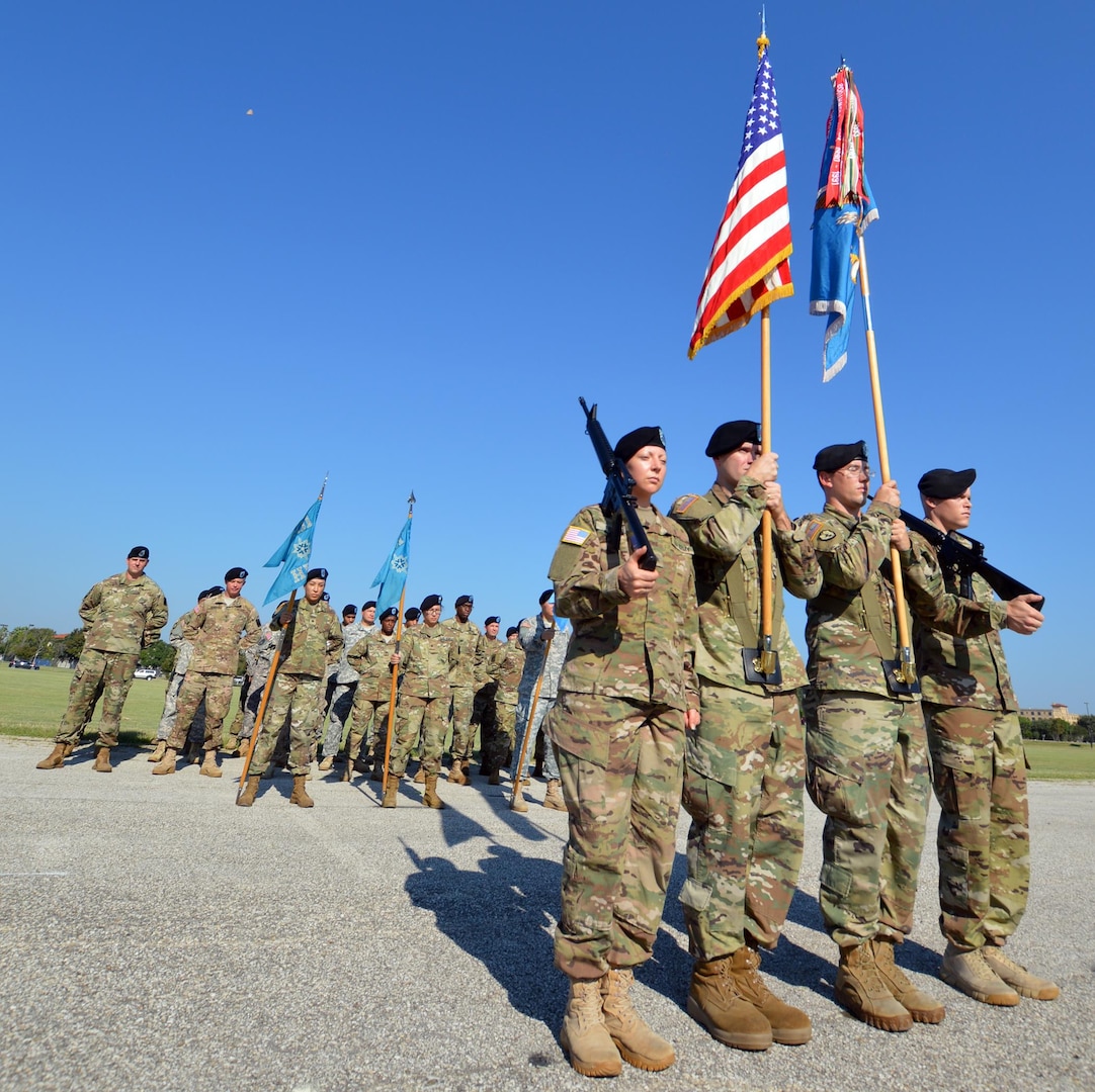The casing ceremony began with the last time the 201st Military Intelligence Battalion colors would be posted.