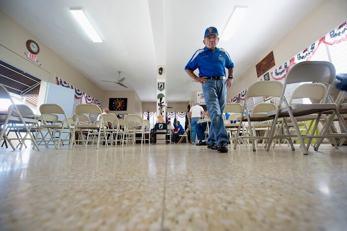 Vietnam and Korea War veteran Army Reservist Gilberto Luciano Padilla walks inside the American Legion in Cabo Rojo, Puerto Rico, Aug. 10, 2016. DoD photo by EJ Hersom