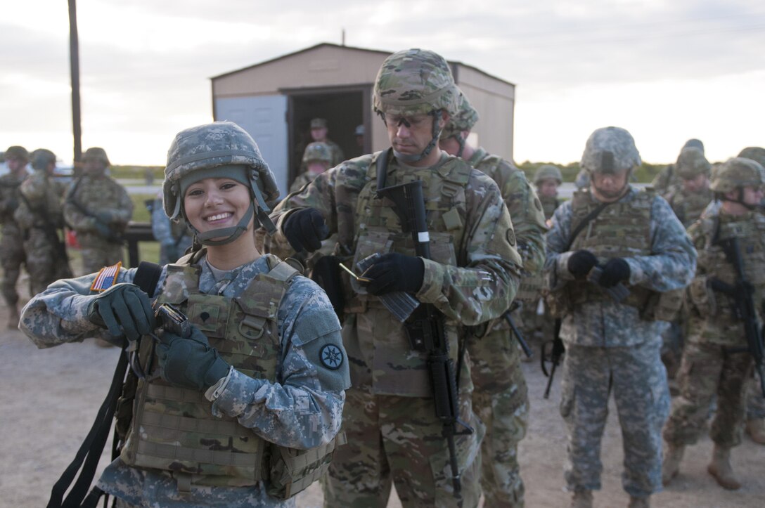 Soldiers with the 316th Sustainment Command (Expeditionary), based out of Coraopolis, Pa., load their magazines to qualify with their M4 carbines at Fort Hood, Tx., Oct. 9, 2016. This is to prepare the Soldiers of the 316th during their predeployment training. (U.S. Army photo by Staff Sgt. Dalton Smith / Released)