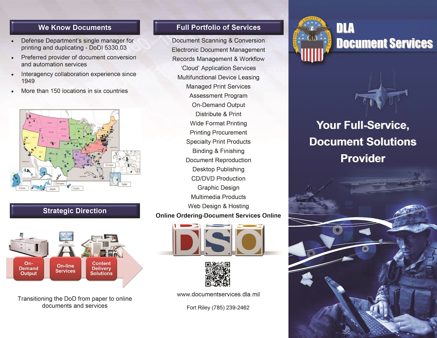 DLA Document Services brochure page 1.