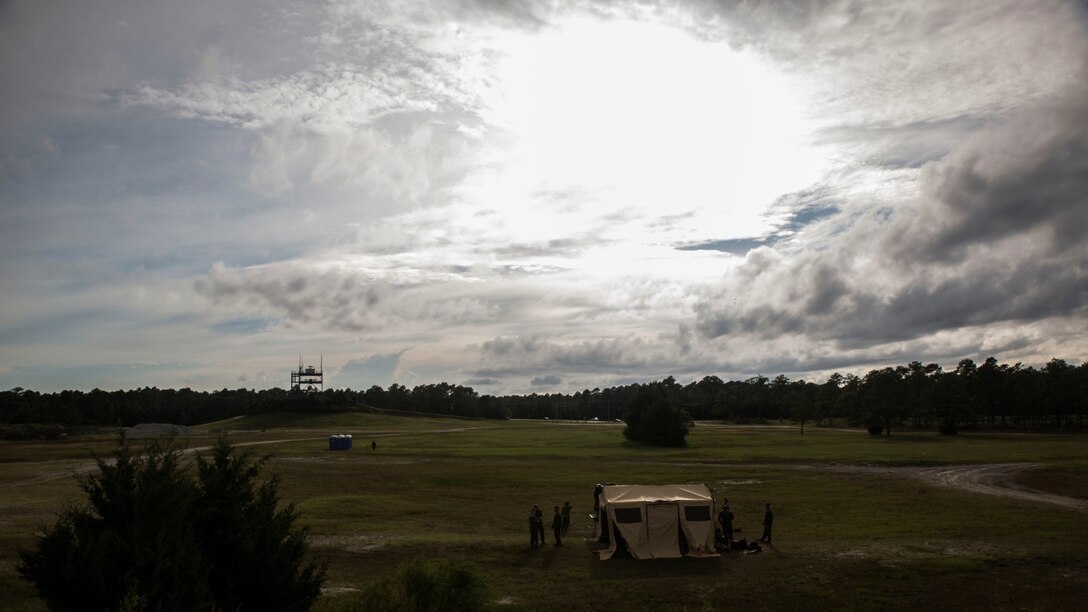 U.S. Marines with Weapons Company, 1st Battalion, 2nd Marine Regiment, finish closing up the live-fire range at Marine Corps Base Camp Lejeune, N.C., Sept. 29, 2016. With the help of forward observers and coordination tools, the motivated mortar men locked on targets and accurately fired rounds down range.
