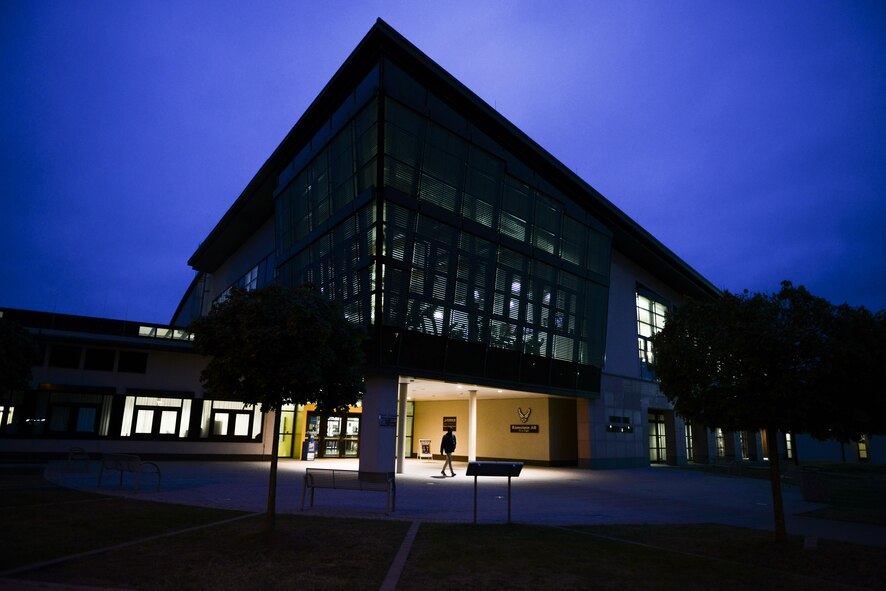 The 786th Force Support Squadron’s Southside Fitness Center opens early in the morning at Ramstein Air Base, Germany, Oct. 6, 2016. The SSFC is one of three gyms the 786th FSS operates in the Kaiserslautern Military Community, and is open from 5:30 a.m. until 9 p.m. on weekdays and 9 a.m. until 6 p.m. on weekends. (U.S. Air Force photo by Airman 1st Class Joshua Magbanua)