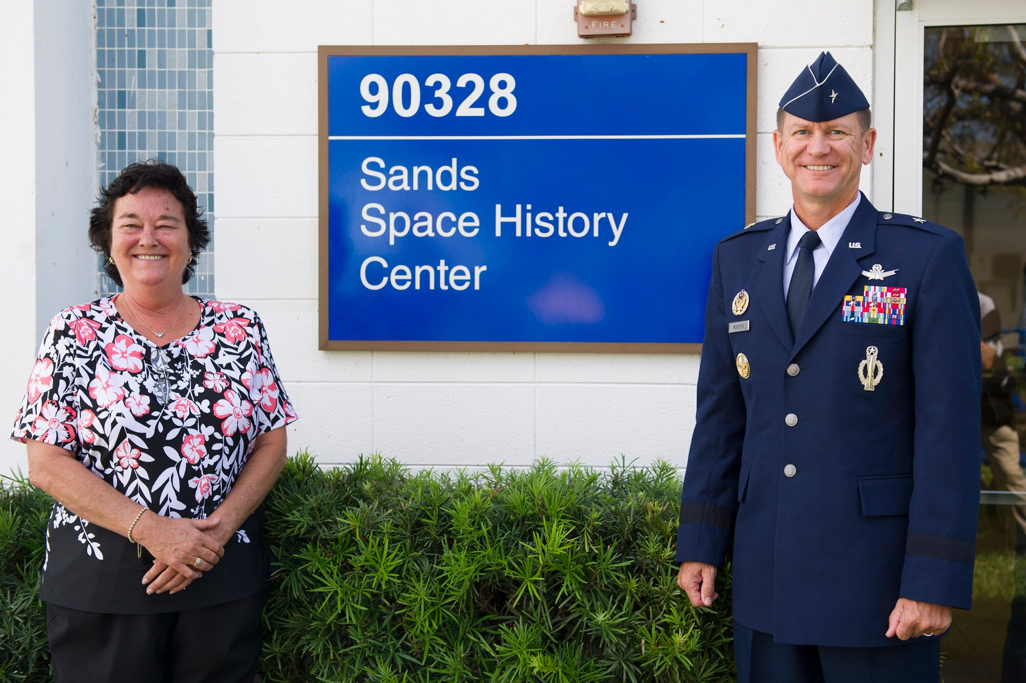 The Air Force Space & Missile History Center near the Cape Canaveral Air Force Station South Gate was renamed the Sands Space History Center during an official ceremony today in the history center’s main hall.