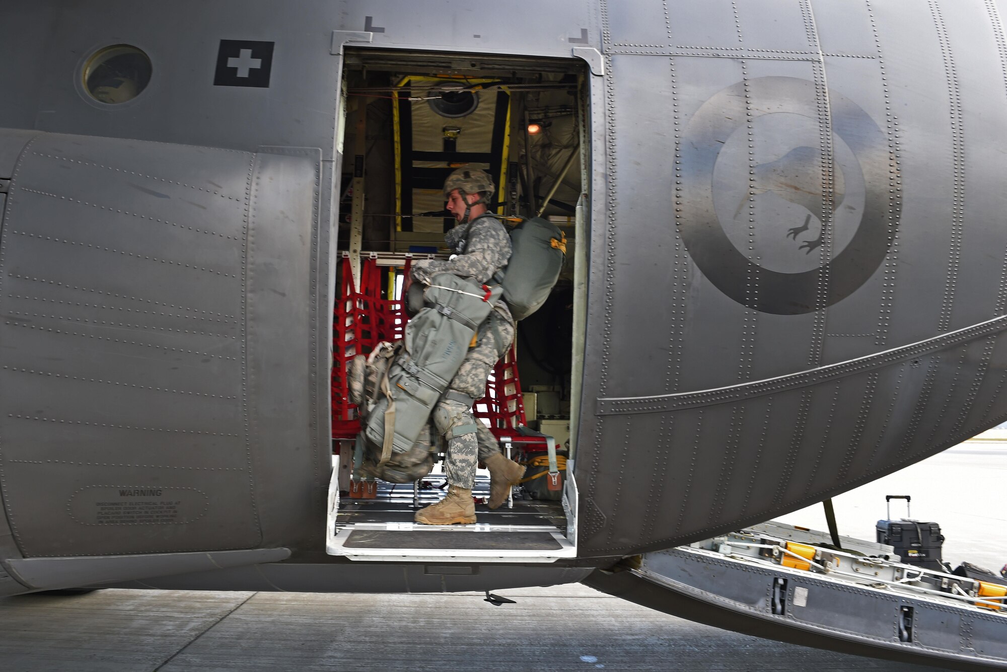 Paratroopers with the 4th Infantry Brigade Combat Team (Airborne), 25th Infantry Division, U.S. Army Alaska, board a Royal New Zealand Air Force C-130 Hercules during Red Flag Alaska 17-1 at Joint Base Elmendorf-Richardson, Alaska, Oct. 12, 2016. During Red Flag-Alaska 17-1, approximately 2,095 U.S. service members will participate in the exercise – approximately 1,295 personnel from outside Alaska and 203 international visitors.