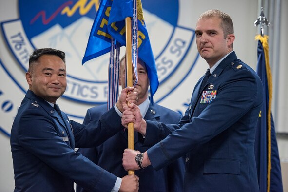 Maj. Daniel Nigolian assumed command of the 176th Logistics Readiness Squadron at a ceremony on Joint Base Elmendorf-Richardson, Alaska, Sep. 15, 2016. In June of 2016, Nigolian joined the 176th Wing, Alaska Air National Guard, from active duty service. The 176th LRS, a component of the 176th Mission Support Group, is divided into six sections — transportation, distribution, management and systems, fuels management, logistics plans, and ariel port. (U.S. Air National Guard photo by Staff Sgt. Edward Eagerton/released)