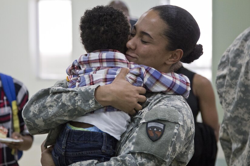 BELL, Calif. (Oct. 16, 2016) – Army Reserve Soldiers from the 376th Human Resources Company were honored by friends, family and fellow Soldiers during their farewell ceremony for their upcoming deployment to Kuwait. (US Army Photo by Cpl. Timothy Yao, 311th ESC Public Affairs)