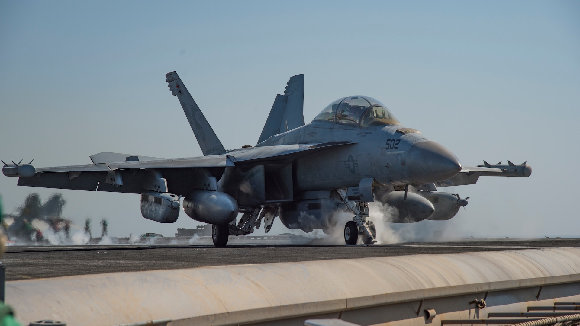 161016-N-IE397-166

ARABIAN GULF (Oct. 16, 2016) An E/A-18G Growler assigned to the Zappers of Electronic Attack Squadron (VAQ) 130 launches from the flight deck of the aircraft carrier USS Dwight D. Eisenhower (CVN 69) (Ike). Ike and its Carrier Strike Group are deployed in support of Operation Inherent Resolve, maritime security operations and theater security cooperation efforts in the U.S. 5th Fleet area of operations. (U.S. Navy photo by Seaman Christopher A. Michaels)