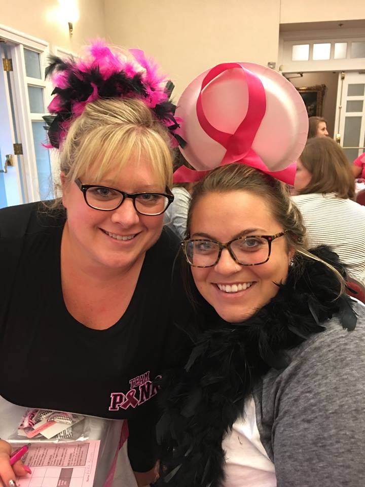 Shannon Sanderlin and Arika Brown, festive friends and HMX-1 spouses attended Pink Ribbon Bunco. Sixty ladies dressed in pink and arrived to The Clubs at Quantico October 14, to experience a night of fun and education. This is the seventh year Pink Ribbon Bunco has been hosted by Semper Fit Health Promotion.