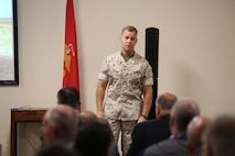 MCSC commander BGen Joseph Shrader briefs members of industry during the Infantry Equipping Challenge's Industry Day on September 26, 2016.
