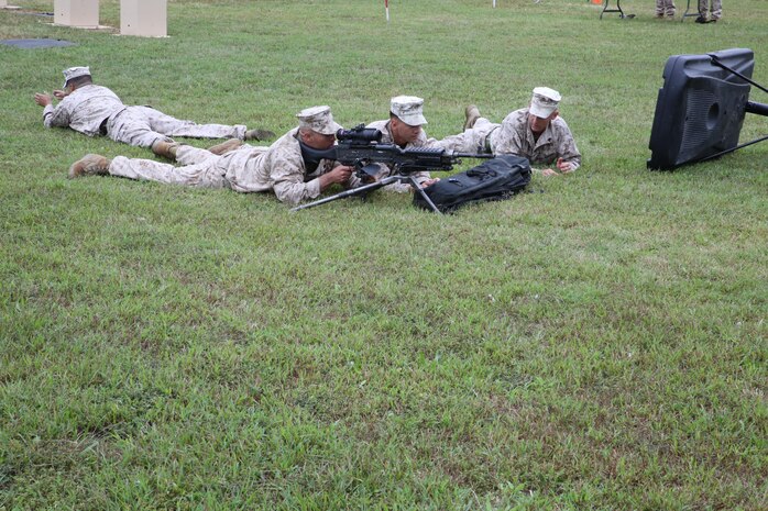 Marines perform a demonstration during the Infantry Equipping Challenge's Industry Day at Marine Corps Systems Command's Gruntworks facility on September 26, 2016.
