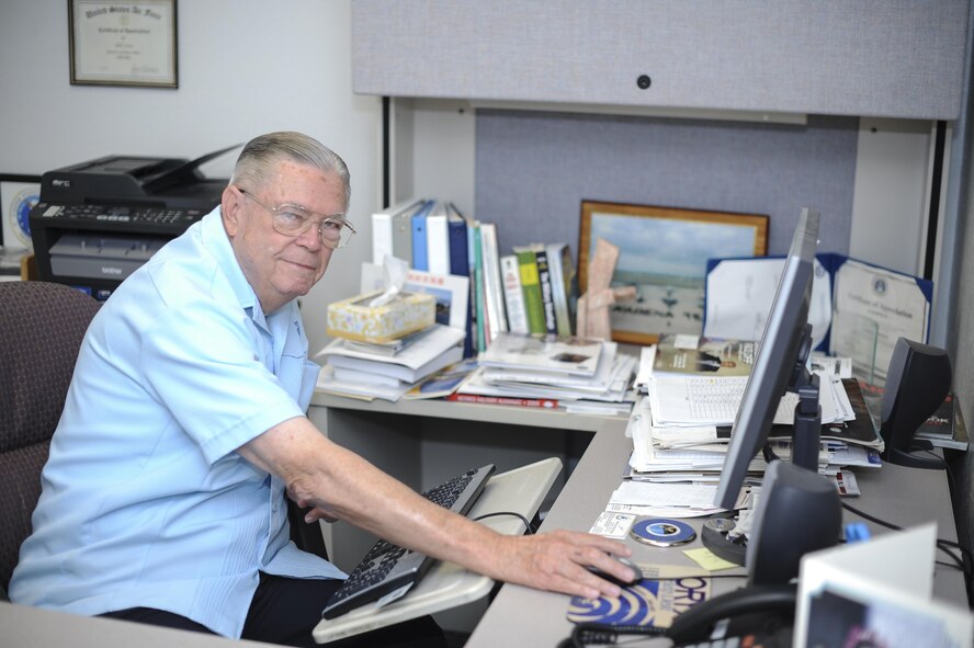 U.S. Air Force retired Chief Master Sgt. Bill Love, Activities Office first deputy, poses for a photo in the RAO at Davis-Monthan Air Force Base, Ariz., Oct. 12, 2016. The RAO’s most popular services include retiree orientations, Volunteer Income Tax Assistance and military widower and widow services. (U.S. Air Force photo by Airman 1st Class Mya M. Crosby)