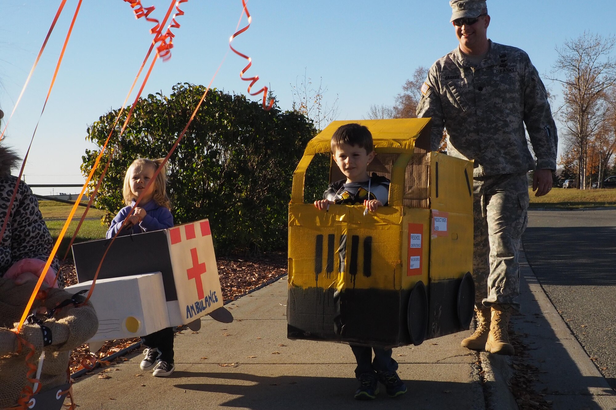 October is transportation month at Sitka CDC. Floats in the parade highlight different types of transportation. All floats were built at home to encourage parental participation. 