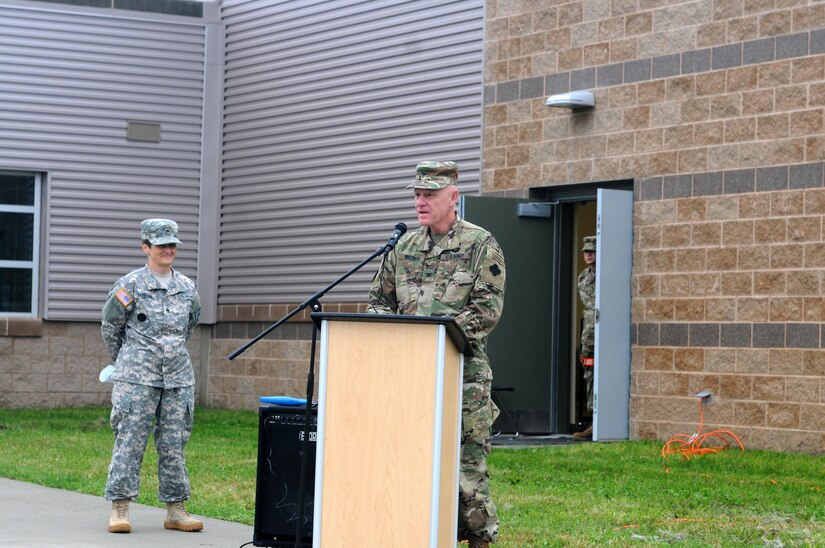 HOMEWOOD, Illinois (October 15, 2016) – Col. Kurt Wagner, director of the Directorate of Public Works for 88th Regional Support Command, talks about the improvements made to the newly re-opened Vietnam Veterans Memorial Army Reserve Center in Homewood, Illinois, October 15. Wagner heads up the 88th RSC organization that is tasked with maintaining the more than 275 facilities across the 19-state region from Ohio to Washington state.