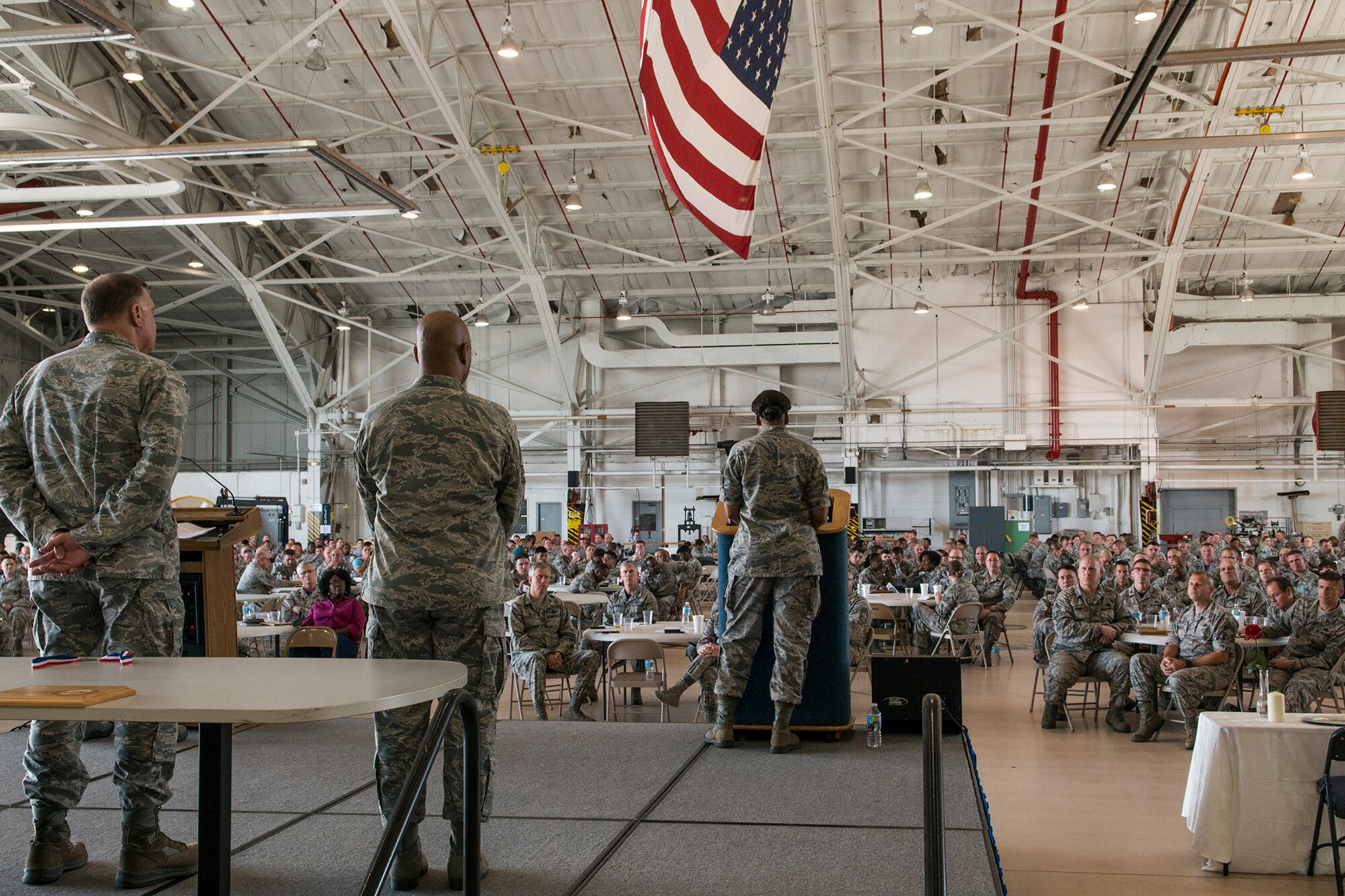 Airmen attend the Gatorfest Awards Ceremony during 307th Bomb Wing's Unit Training Assembly on Oct. 15, 2016, Barksdale Air Force Base, La. Gatorfest is an annual even held to recognize outstanding maintenance and support personnel assigned to the 307th and 2nd Bomb Wings. (U.S. Air Force photo by Master Sgt. Greg Steele/Released)