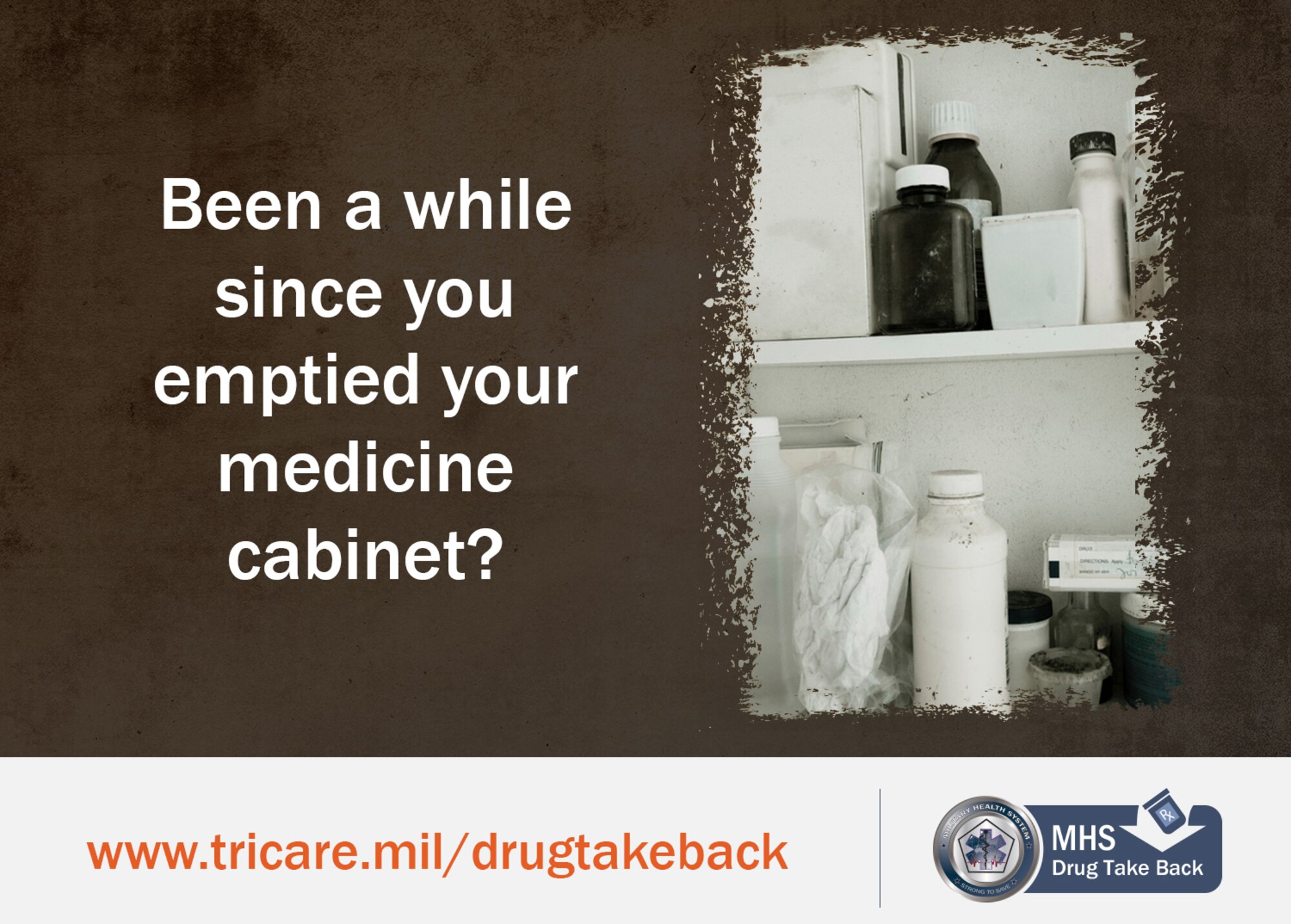 The 460th Security Forces Squadron and the Drug Enforcement Agency are scheduled to host the DEA National Take Back Initiative Oct. 22, 2016, at the Buckley Air Force Base Commissary. No personal information will be documented as all disposed medications remain anonymous. (Courtesy photo)