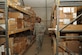 Staff Sgt. Terrance Branch, 386th Expeditionary Logistics Readiness Squadron materiel management journeyman, looks for a part in the aircraft parts store warehouse Oct. 13, 2016 at an undisclosed location in Southwest Asia. Branch is a member of the APS team that is responsible for storing and issuing parts for nine weapon systems within their shops responsibility. (U.S. Air Force photo/Senior Airman Zachary Kee)