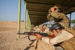 Iraqi soldier, assigned to 3rd Iraqi Army Brigade, zeros his AK-47 rifle at Camp Taji, Iraq, Oct. 8, 2016. Coalition forces regularly train Iraqi soldiers on marksmanship skills which enable more effective and accurate shooting. This training is part of the overall Combined Joint Task Force – Operation Inherent Resolve building partner capacity mission to increase the security capacity of Iraqi security forces fighting the Islamic State of Iraq and the Levant. (U.S. Army photo by Sgt. Joshua Wooten)