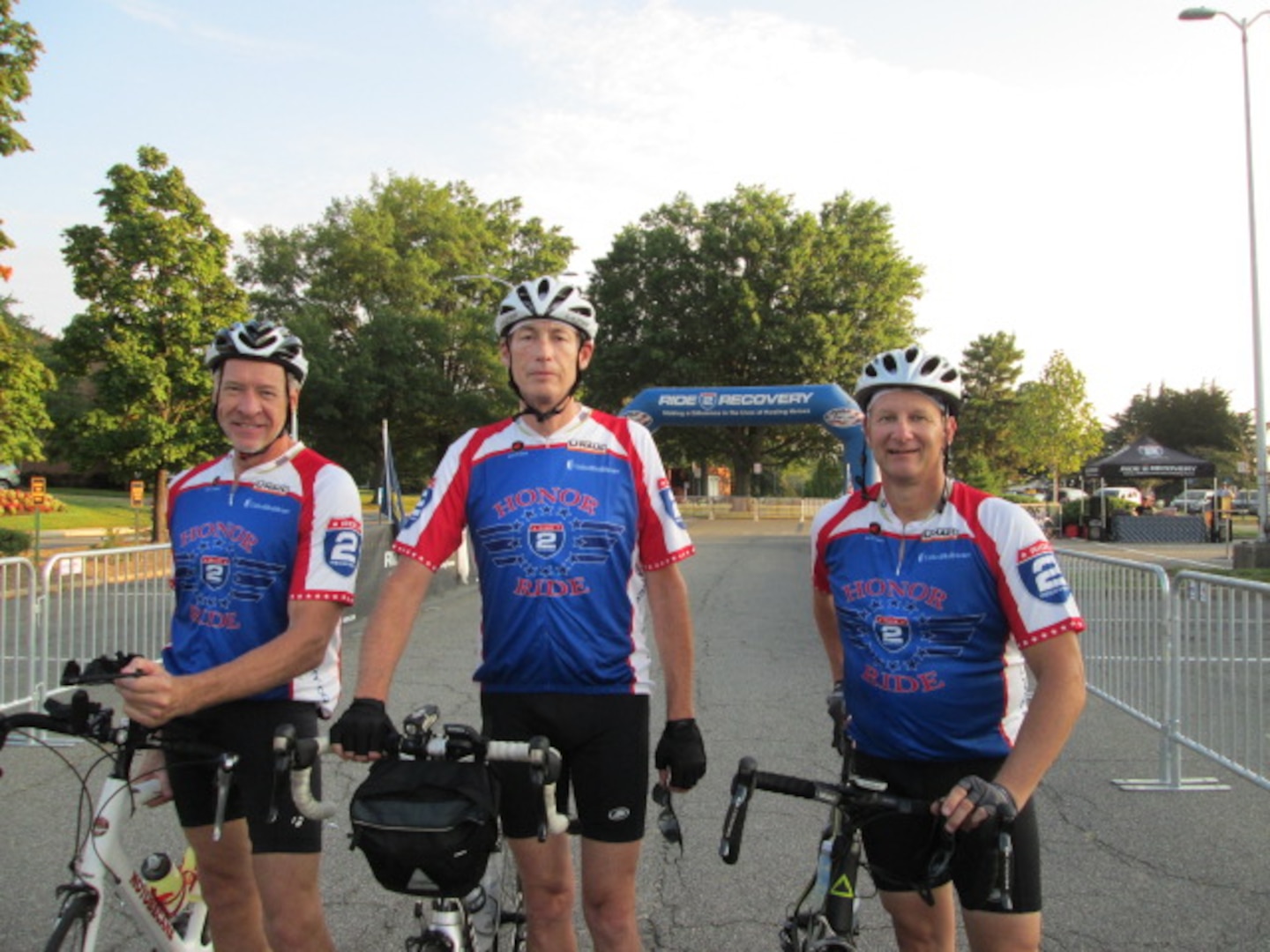 Three Defense Contract Management Agency quality assurance employees participated in a cycling event to raise awareness of veteran issues. Edward Lowden, Edward Saunders and Richard Nelson participated in the Ride 2 Recovery Honor Ride, a 60-mile cycling event in Washington, D.C., Sept. 10. (Photo courtesy of Edward Lowden)