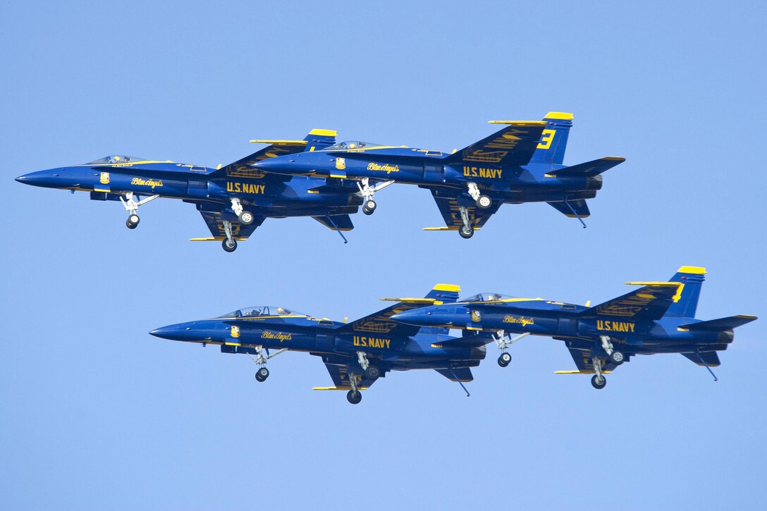 The Navy's Blue Angels perform during Maryland Fleet Week and Air Show, Baltimore, Oct. 16, 2016. Coast Guard photo by Petty Officer 2nd Class Lisa Ferdinando