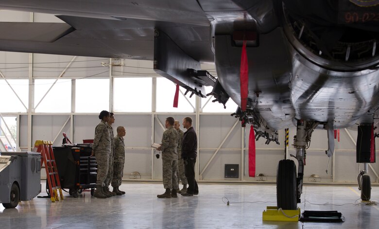 A 389th Aircraft Maintenance Unit load crew is briefed before a load competition begins Oct. 14, 2016, at Mountain Home Air Force Base, Idaho. The event has been a quarterly affair on base since 1964. 